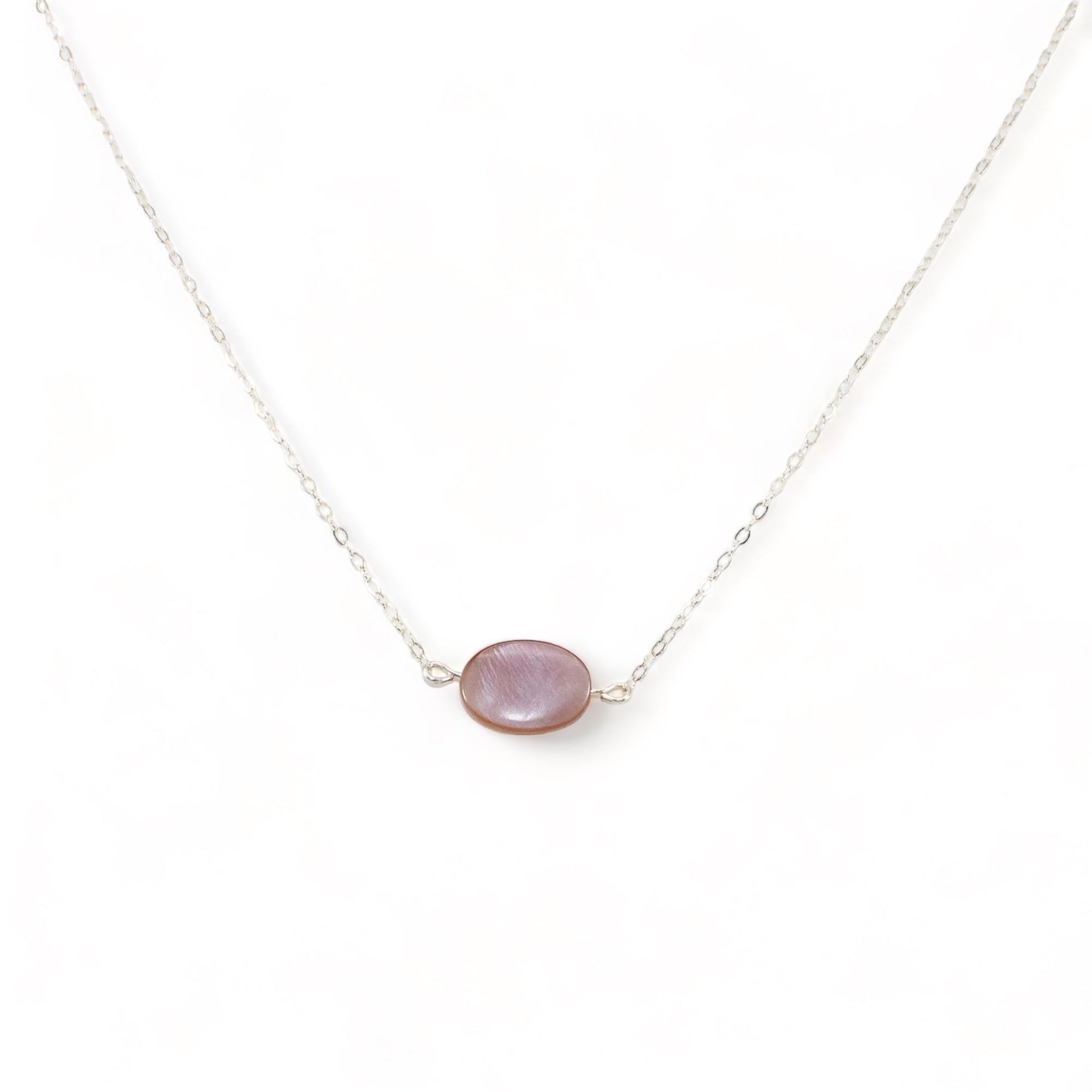 Mauve Mother of Pearl Choker Necklace