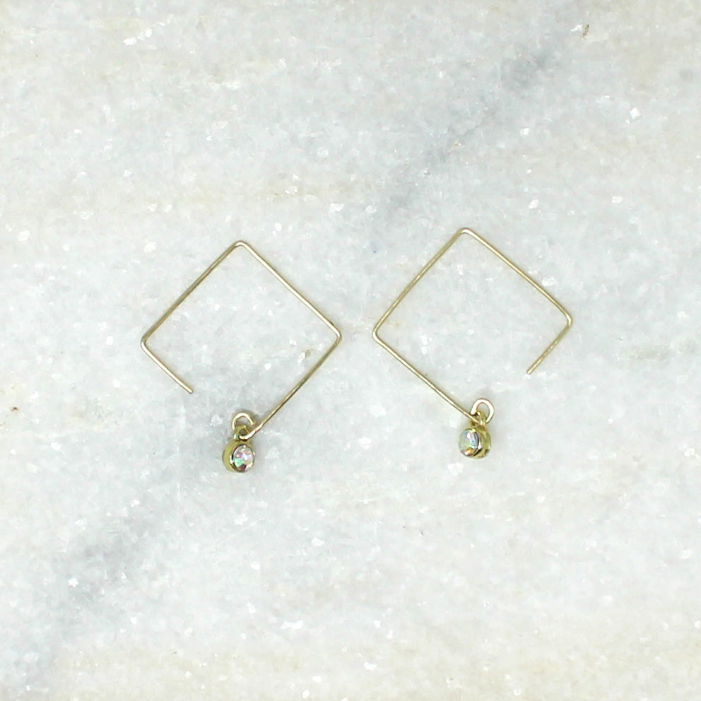 Square Drop Earrings - Small
