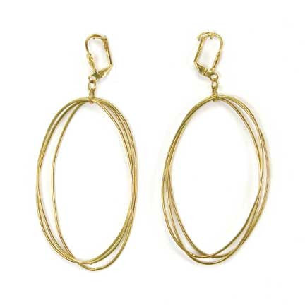 WORLD FINDS - Edie Triple Oval Earrings Gold - The Nature of Beauty