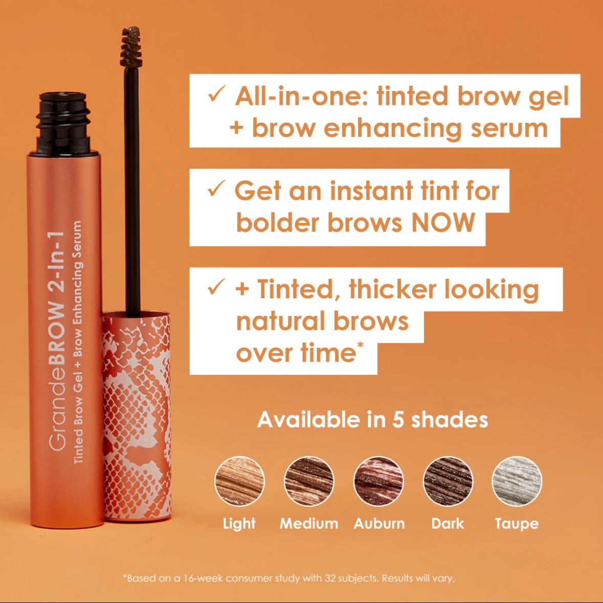 GrandeBROW 2-in1 Tinted Brow Gel + Brow Enhancing Serum