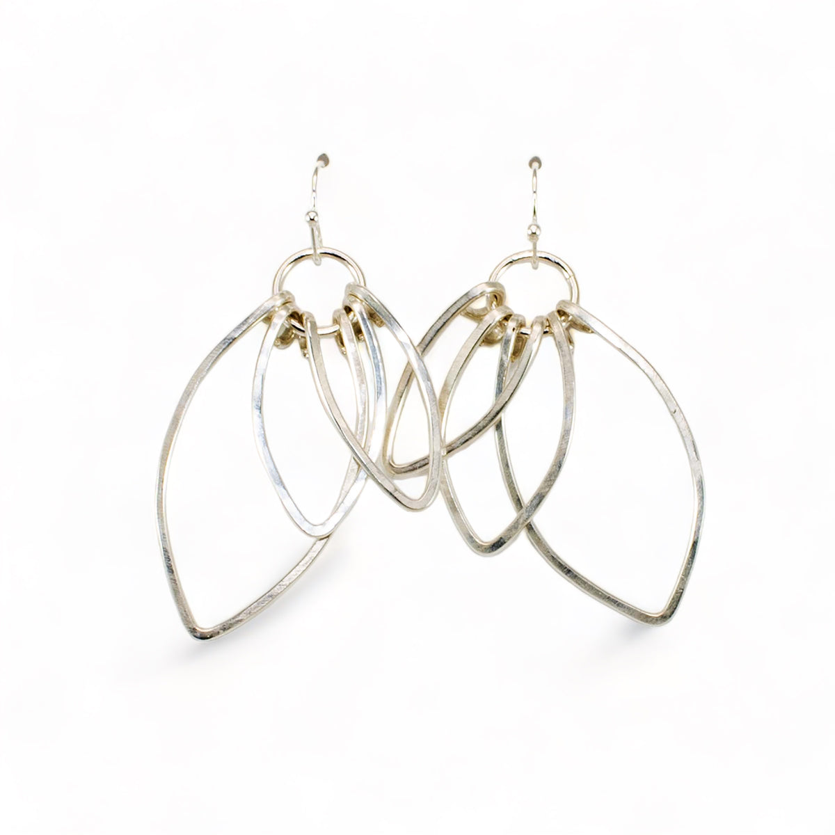 Hand Hammered Lotus Flower Earrings