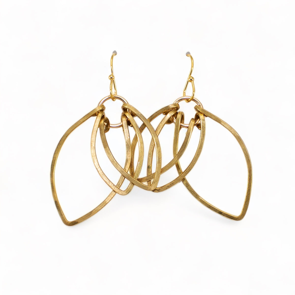 Hand Hammered Lotus Flower Earrings