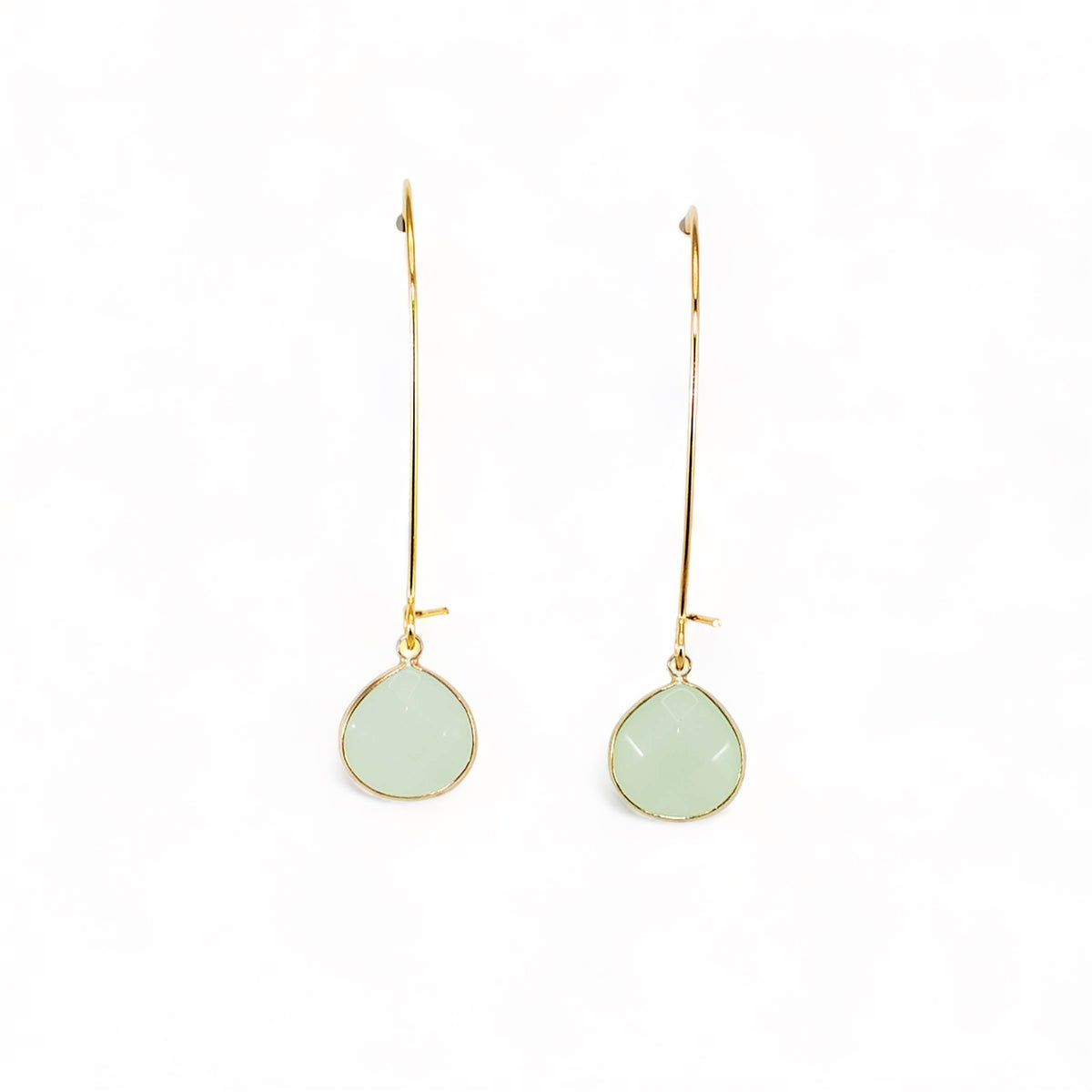 Cobochon Faceted Drop Earrings