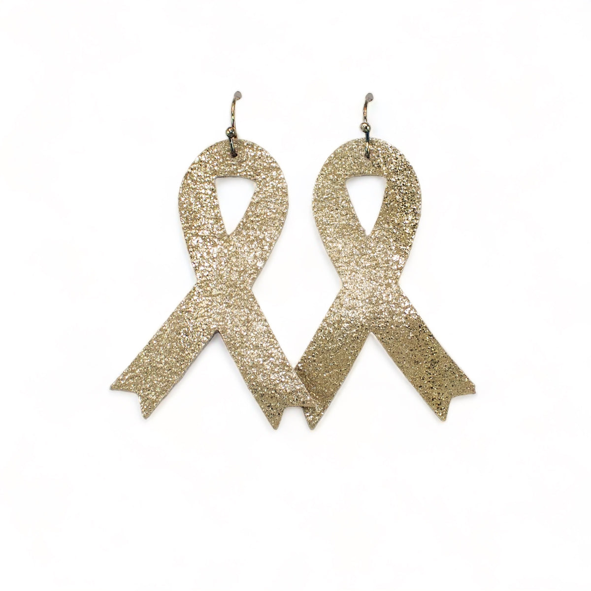 Breast Cancer Ribbon Leather Earrings