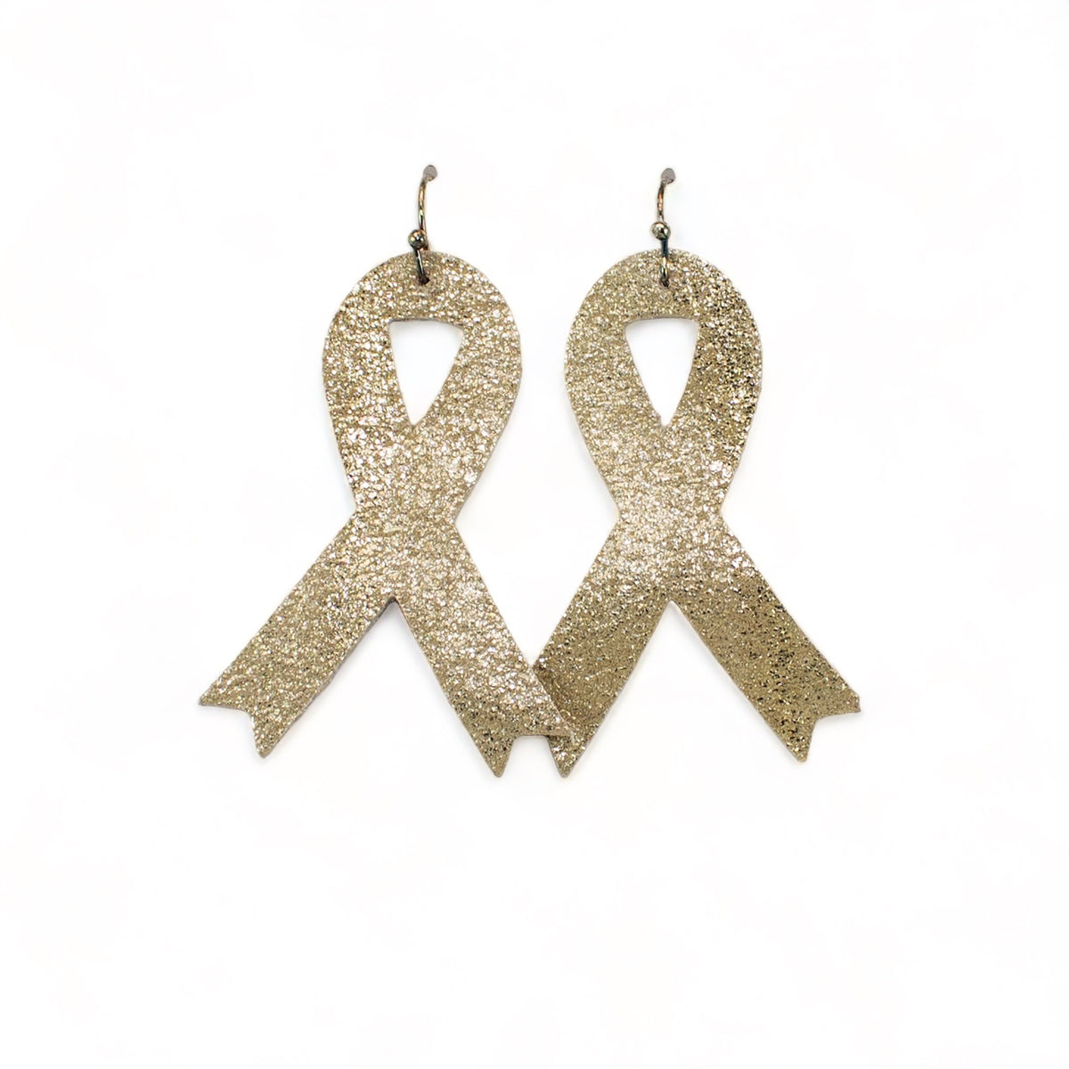 Breast Cancer Ribbon Leather Earrings