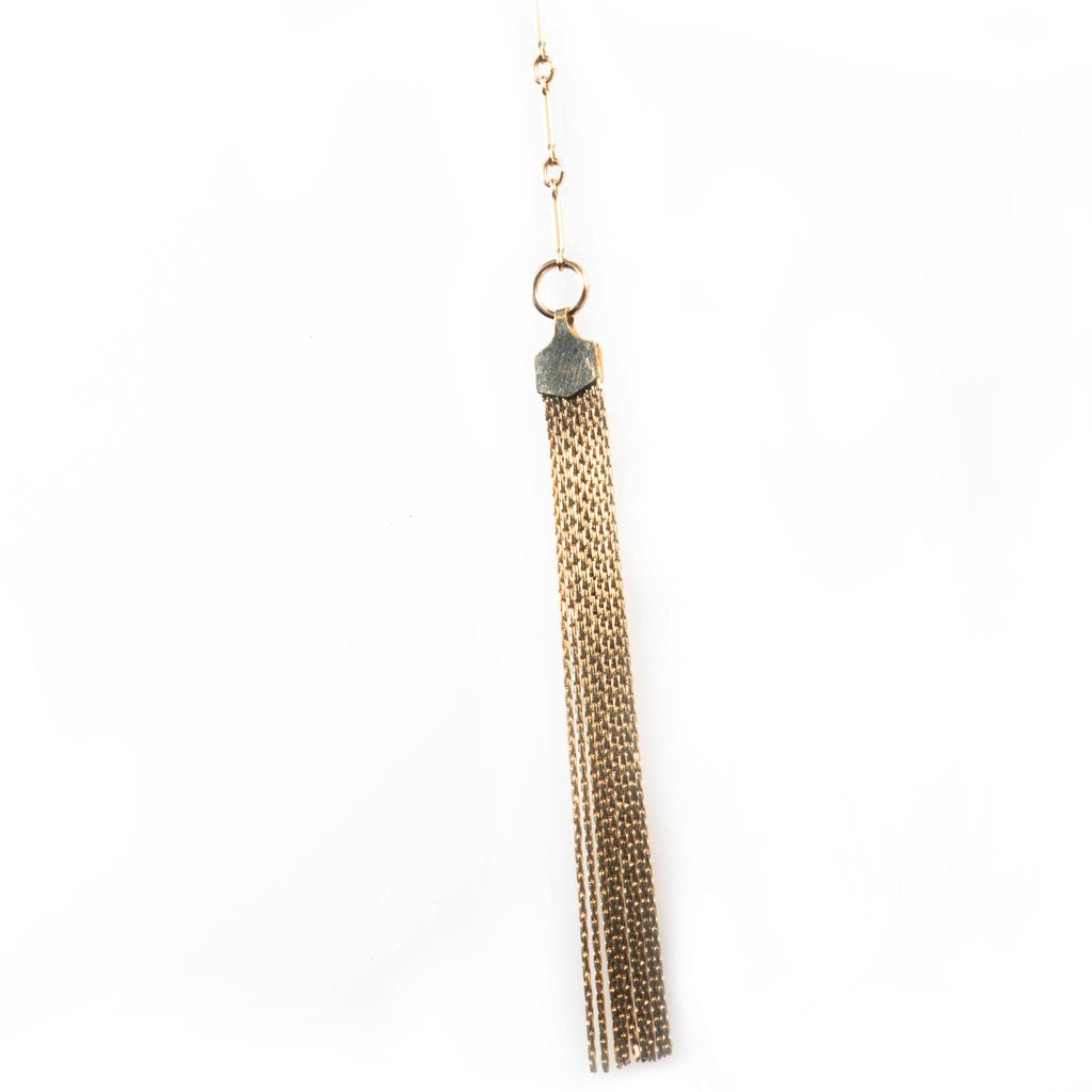 Gold Lariat Tassle Necklace