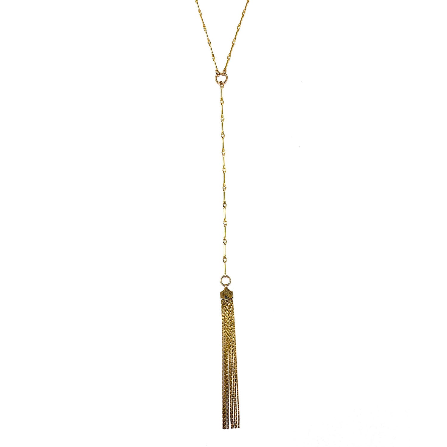 Gold Lariat Tassle Necklace