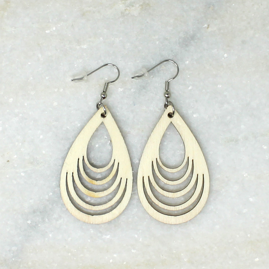 Carved Wood Earrings
