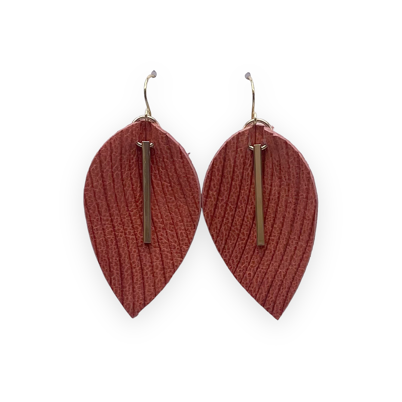Upcycled Leather Leaf Earrings