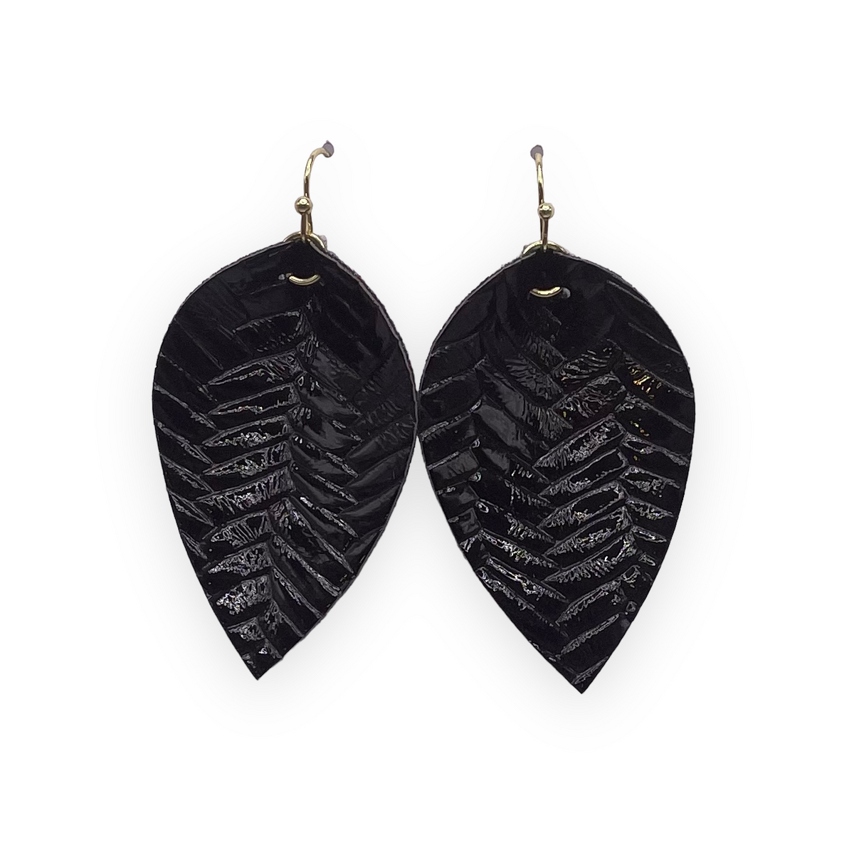 Upcycled Leather Leaf Earrings
