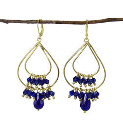 World Finds Tallulah Chandelier Earrings Cobalt